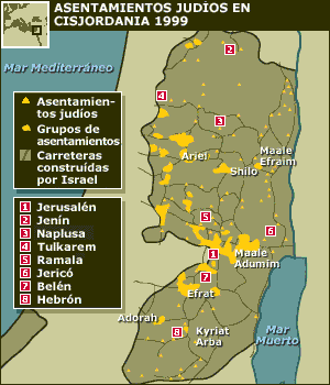 Asentamientos judíos en Cisjordania 1999