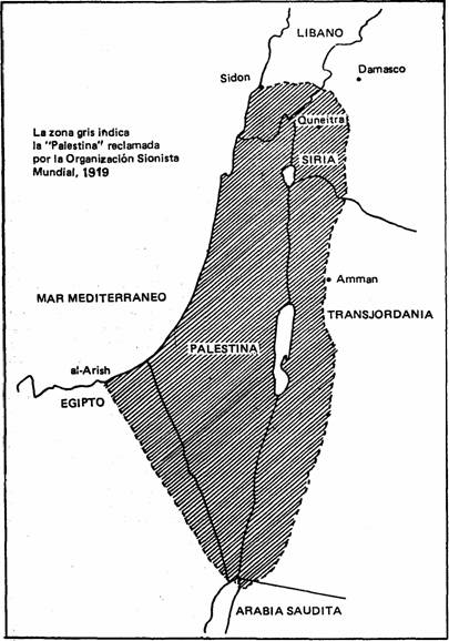 Palestine claimed by World Zionist Organization, 1919