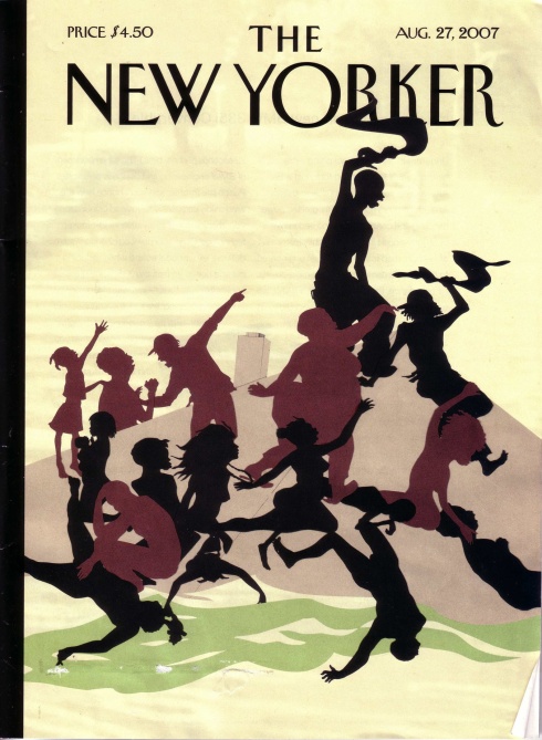 Kara Walker New Yorker magazine cover, Aug, 2007, referencing the floods of Hurricane Katrina