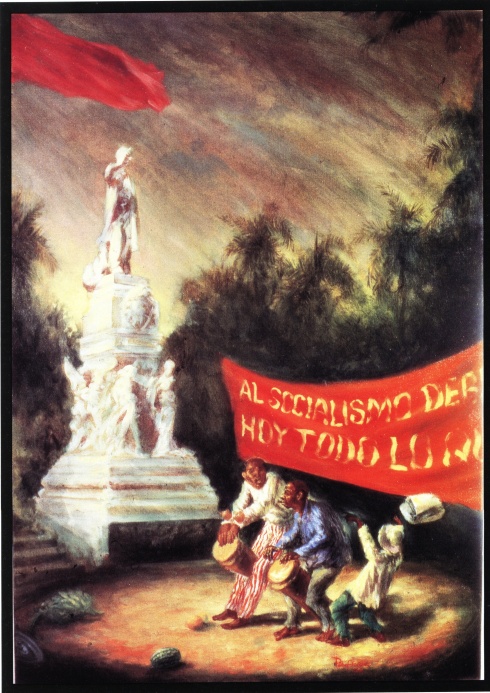 Pedro Álvarez. "Al socialismo debemos hoy todo lo que somos". 1994. Óleo / lienzo.